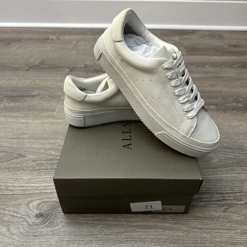 Allsaints Trish Calf Leather  Chunky Sneakers White Women's Us 10 EU 41